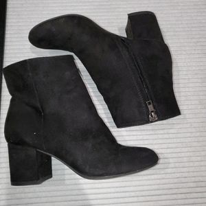 Suede black booties